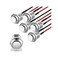 Gebildet 5 Pcs Prewired Waterproof Push Button Momentary Stainless Steel Push Button On Off 12mm 2A 12V/24V/125V/250V AC (High Head.