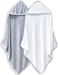 BAMBOO QUEEN 2 Pack Baby Bath Towel Rayon Made from Bamboo Ultra Soft Hooded Towels for Babies,Toddler,Infant Newborn Essential Perfect Baby Registry Gifts, 37. 5x37. 5 in Grey and White.