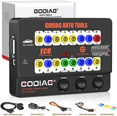 جهاز GODIAG GT100 Breakout Box OBDII Protocol Detector ECU Bench Connector OBD Diagnostic Port Tester.