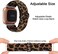 سوار ساعة PENKEY قابل للتعديل ومرن، متوافق مع Fitbit Versa/Versa 2/Versa Lite إصدار خاص للنساء والرجال، سوار معصم من النايلون المطاطي لساعة Fitbit Versa الذكية (بني بنقشة جلد النمر).