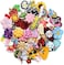 Harsgs 60pcs Random Assorted Styles Embroidered Patches, Bright Vivid Colors, Sew On/Iron On Patch Applique for Clothes, Dress, Hat, Jeans, DIY Accessories.