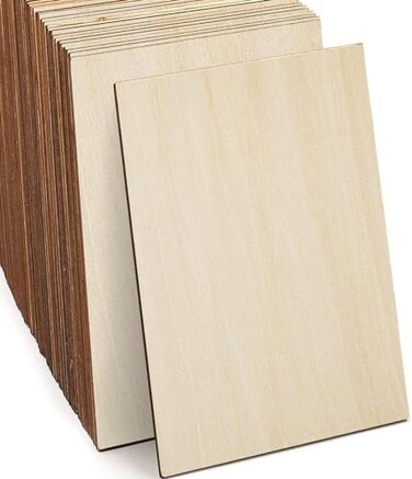 SIWUCHYE Unfinished Wood, 15 Pack Balsa Wood Sheets, Basswood Thin Craft Wood Board for House Aircraft Ship Boat Arts and Crafts, School Projects, Wooden DIY Ornaments (150x100x2mm.
