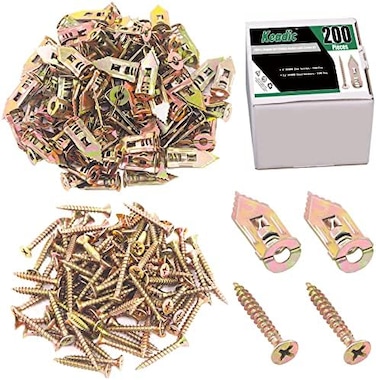 Keadic 100 Pieces 12 x 30mm Drywall Self-Drilling Anchors with Screws Kit, No Drill or Holes in Wall, Hangs up to 66 lbs.