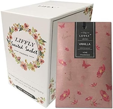 LIFFLY 14 Packs Vanilla Scented Sachets for Drawers and Closets.