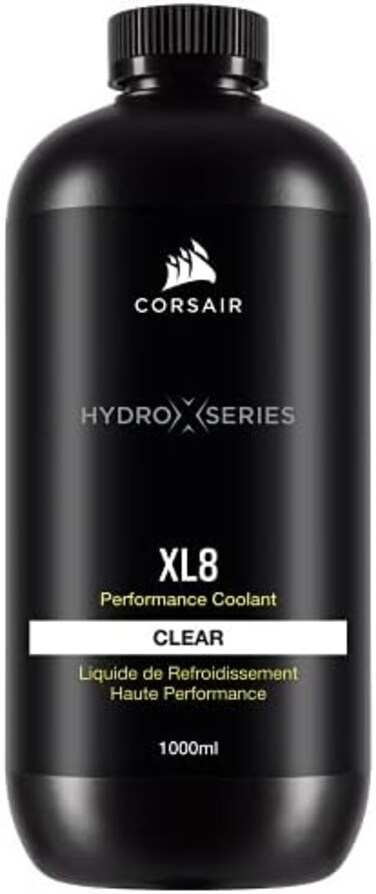 CORSAIR Hydro X Series, XL8, Performance Coolant, 1L, Clear.