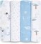 aden + anais adenanais Essentials Swaddle Blanket, Boutique Muslin Blankets for GirlsBoys, Baby Receiving Swaddles, Ideal NewbornInfant Swaddling Set, Perfect Shower Gifts, 4 Pack, Space Explorers.