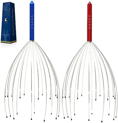 
		 USAGA Format: Unknown Binding USAGA Head Scratcher, 20 Fingers Scalp Massager, Head Whisk Massager, Stocking Stuffers Gift for Head Body Stress Relax [2-Pack] Updated Version (RedBlue.