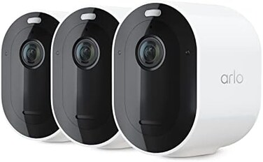 Arlo Pro 4 Spotlight Camera - 3 Pack - Wireless Security, 2K VideoHDR, Color Night Vision, 2 Way Audio, Wire-Free, Direct to WiFi No Hub Needed, White - VMC4350P.