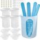 Nicpro Silicone Measuring Cup Set, 250 ml and 100 ml Mixing Cups, Mixing Rods, Silicone Cups, Pipettes, Finger Cots for Epoxy Resin, Moulds, Waxing, Easy to Clean.