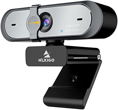 NexiGo AutoFocus 1080P 60FPS Webcam with Dual MicrophonePrivacy Cover, 2021 N660P Pro HD USB Computer Web Camera, for OBS Gaming Zoom Meeting Skype FaceTime Teams.