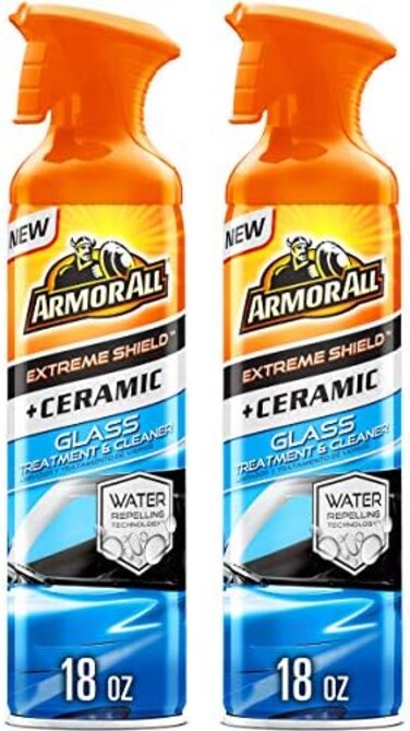 Armor All Ceramic Glass TreatmentCleaner - 18 oz (2 CountGlass Cleaner and Water Repellent Spray for Long-Lasting Visibility.