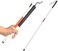LAMOTIE Aluminum Folding Walking Cane Stick Reflective Red for The Blind or Visually Impaired Blind Cane Folds in 4 Sections.