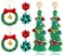 NVENF Christmas Earrings for Women Xmas Bow Wreath Earrings Long Tassel Christmas Tree Earrings Festive Gifts Holiday Accessory.