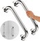 iMomwee Chrome Shower Grab Bar 12 Inch, 2 Pack Stainless Steel Handicap Grab Bar W/Anti-Slip Knurled Grip, Bathroom Balance Support Bar Toilet Safety Assist Handle Handrail for Elderly Senior Disabled