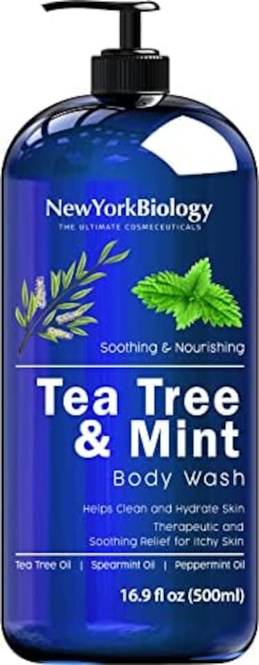 NEW YORK BIOLOGY THE ULTIMATE COSMECEUTICALS New York Biology Tea Tree Mint Body Wash for Men and Women - Moisturizing Body Wash Helps Fight Athletes Foot, Itchy Skin, Jock Itch, Toenail Fungus, Ringw