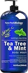 NEW YORK BIOLOGY THE ULTIMATE COSMECEUTICALS New York Biology Tea Tree Mint Body Wash for Men and Women - Moisturizing Body Wash Helps Fight Athletes Foot, Itchy Skin, Jock Itch, Toenail Fungus, Ringw