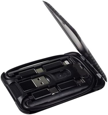 Yinow USB Type C to C Charging and Data Transfer Cable with 3 Adapters Combination Set in Credit Card Size Case.