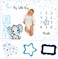 Amity Baby Monthly Milestone Blanket Boy - Premium Extra Soft Fleece Blanket for Shower - Newborn Month Milestone Blanket for Boy Nursery Decor - Capture Growth - with Bib2 Frames.