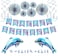HOZI DOKIMA Dolphin Blue Ocean Birthday Party Decoration Pack Include Balloons, Spiral Charms, Paper Fans, Cupcake Toppers, Happy Birthday Banner.