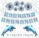 HOZI DOKIMA Dolphin Blue Ocean Birthday Party Decoration Pack Include Balloons, Spiral Charms, Paper Fans, Cupcake Toppers, Happy Birthday Banner.