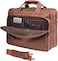 seyfocnia Leather Laptop Bag, Men's 15. 6 Inches Messenger Briefcase Business Satchel Computer Handbag Shoulder Bag Fits 15. 6 Inch Laptop, Computer, Tablet(Brown.
