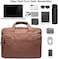 seyfocnia Leather Laptop Bag, Men's 15. 6 Inches Messenger Briefcase Business Satchel Computer Handbag Shoulder Bag Fits 15. 6 Inch Laptop, Computer, Tablet(Brown.
