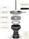 M. ROSENFELD Shisha Head Hookah Bowl Set Premium Stone Black Bowl &ndash; Shisha Bowl with Cover Kamin Charcoal Holder - Luxury Classic Hooka Bowls for Hooka Smoking, Ceramic Hookah Head with Kamin.