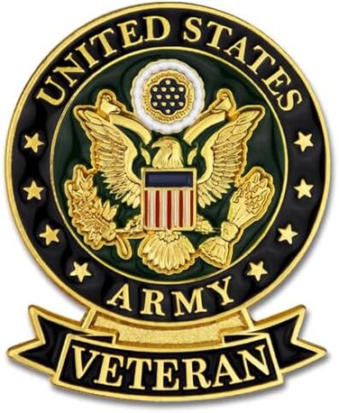 SHOP AWARDS AND GIFTS United States US Veteran Lapel Pin, Retirement and Service, 1-1/8 inch.