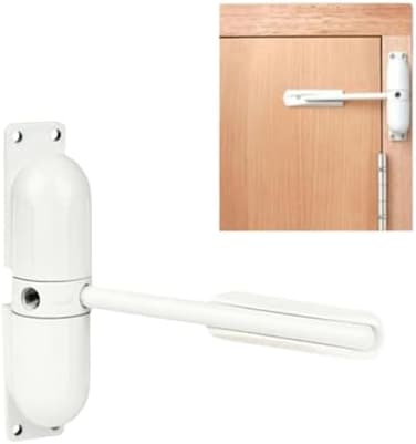 GOOKYO Door Closer Automatic Safety Spring Door Closer &ndash; Easy to Install to Convert Hinged Doors to Self-Closing&ndash; White.