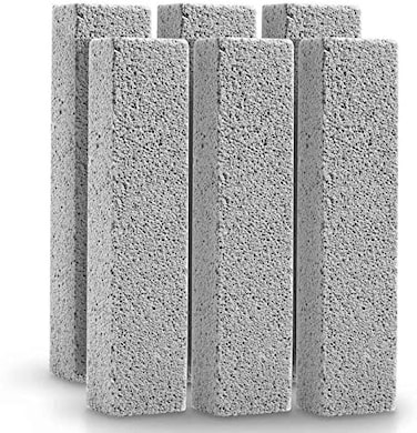 FALAMON 6 Pack Pumice Stone Toilet Bowl Clean Brush, Remove Toilet Bowl Hard Water Rings, Calcium Buildup and Rust Suitable for Cleaning Toilet, Bathroom, Kitchen Sink, Grill&iuml;&frac14;&circ;Gray.