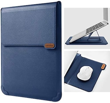 Nillkin Laptop Sleeve 15. 6 inch,MacBook Air Sleeve Case with Laptop Stand and Mouse Pad,2 Stand Modes,Slim Protective Cover for MacBook Air M4,Air 15/Pro 16,HP/Dell/Asus 15-15. 6 Inch Notebook,Blue.