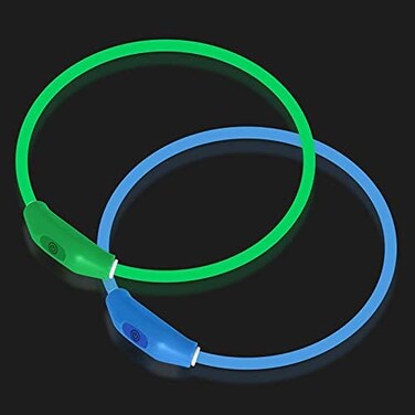 طوق كلاب LED من نوفكين، عبوة من قطعتين، أطواق مضيئة للكلاب، أضواء قابلة لإعادة الشحن للكلاب للمشي الليلي، قلادة أمان عالمية وقابلة لإعادة الاستخدام للكلاب الصغيرة والمتوسطة والكبيرة.
