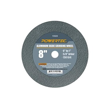 POWERTEC 15523 Aluminum Oxide Grinding Wheel 150 Grit, 8" x 1" with 5/8" Arbor.