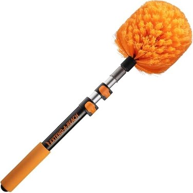 EXTEND-A-REACH 1. 5-to-4 ft Cobweb Duster with Extension Pole // Spider Web Cleaner Cobweb Brush for OutdoorIndoor Web Cleaning // LightweightSturdy Telescopic Pole // The Ultimate Dusting Kit.