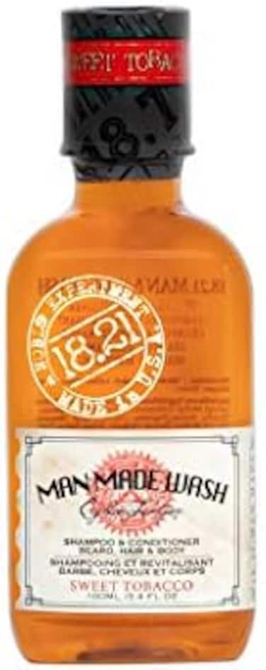 18.21 Man Made 18. 21 Man Made Original Sweet Tobacco 3-in-1 Body Wash, Shampoo,Conditioner for Men, All HairSkin Types, Strengthens and Moisturizes in a Manly Aroma, 3. 4oz.