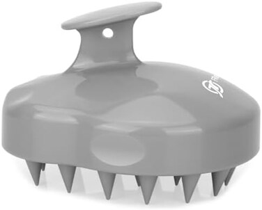 FREATECH Scalp Massage Shampoo Brush with Soft Silicone Bristles for Scalp Care, Relax Head and Remove Dandruff, Relieve Stress and Promote Dheveux, Grey.