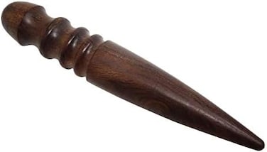 Honbay 1PCS Ebony Wood Leather Edge Burnisher Tool for Burnishing Leather Projects (4 Grooves.