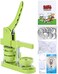 Happizza Button Maker Machine (3rd GenInstallation-Free, 58mm (2. 25inDIY Pin Badge Button Maker Press Machine Badge Punch Press with Free 100pcs Button PartsPicturesCircle CutterMagic Book.
