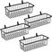 SheeChung Farmhouse Metal Wire Bin Basket with Wall Mount - Small, 4 Pack - Portable Hanging Wall Basket, Rustic Home Storage Organizer for Cabinets, Pantry, Closets, Bathroom, Kitchen,Bedroom(Black.