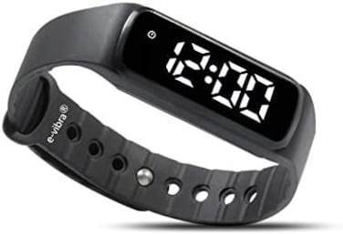 ساعة e-vibra 8 Alarm Vibrating Alarm Watch Medical Reminator Watch - مع مؤقت و8 منبهات يومية (أسود - كبير).