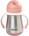 B&eacute;aba Stainless Steel Straw Sippy Cup, Sippy Cup with Removable Handles, Sippy Cup with Straw, 8months, 8. 5 oz (Rose.