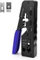 VCELINK RJ45 Crimping Tool Pass Through, Ethernet Wire Cutter Crimper for Cat7 Cat6A Cat6 Cat5E Cat5 Pass-through and Non-pass-through Connectors.
