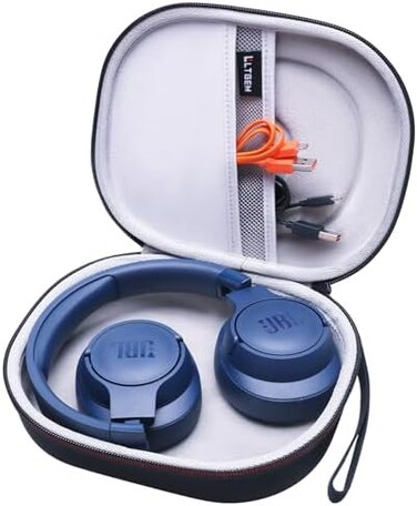 L LTGEM LTGEM EVA Hard Case for JBL Live 650BTNC / 400BT / 500BT /460NC and JBL Tune 510BT /700BT/710BT/760NC/750BTNC/ 660 BTNC / 560BT / 500BT / E45BT/ Bluetooth Wireless Headphone (1. Black outsideg