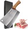 Kitory Meat Cleaver 7'' Heavy Duty Chopper Butcher Knife Bone Cutter Chinese Kitchen Chef&rsquo;s Chopping Knife for Meat, Bone- Full Tang 7CR17MOV High Carbon Stainless Steel - Pear Wood Handle.