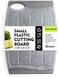 Ginkick Small Plastic Cutting Board, 7. 48" Mini, Non Slip Edges, Juice Grooves, BPA Free, Dishwasher Safe, Gray.
