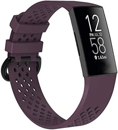 Yuuol Replacement Bands Compatible with Fitbit Charge 4 / Fitbit Charge 3 Bands for Women Men, Silicone Fitness Sport Wristbands for Women Men Small Large.