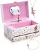 The Memory Building Company Music Box, Ballerina Jewelry Box for Girls and Boys w/Matching Necklace and Bracelet, Birthday Gifts for Girls Age 6 and Up, Stocking Stuffers, Black.