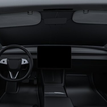 واقي الشمس القابل للطي BASENOR Tesla Model Y Model 3 واقي الشمس للزجاج الأمامي، ترقية 2021.