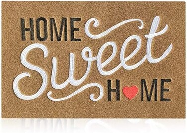 AAZZKANG Brown Doormat Outdoor Indoor Home Sweet Home Welcome Mat with Non Slip Rubber Backing Ultra Absorb Mud Easy Clean Front Entrance Heavy Duty Door Mat.