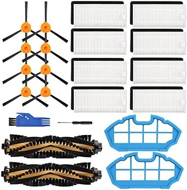 Smilyan Replacement Parts for Ecovacs Deebot N79 N79s DN622 500 N79w Yeedi K600 K700 Robotic Vacuum Cleaner Accessories Kit Includes 2 Main Brushes 2 Primary Filter 8 HEPA Filters 8 Side Brushes.